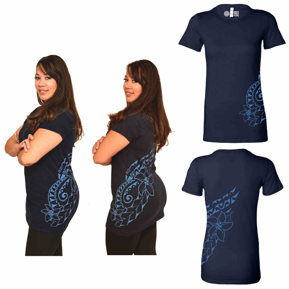 Double Plumeria Hawaiian Tattoo Design T Shirt